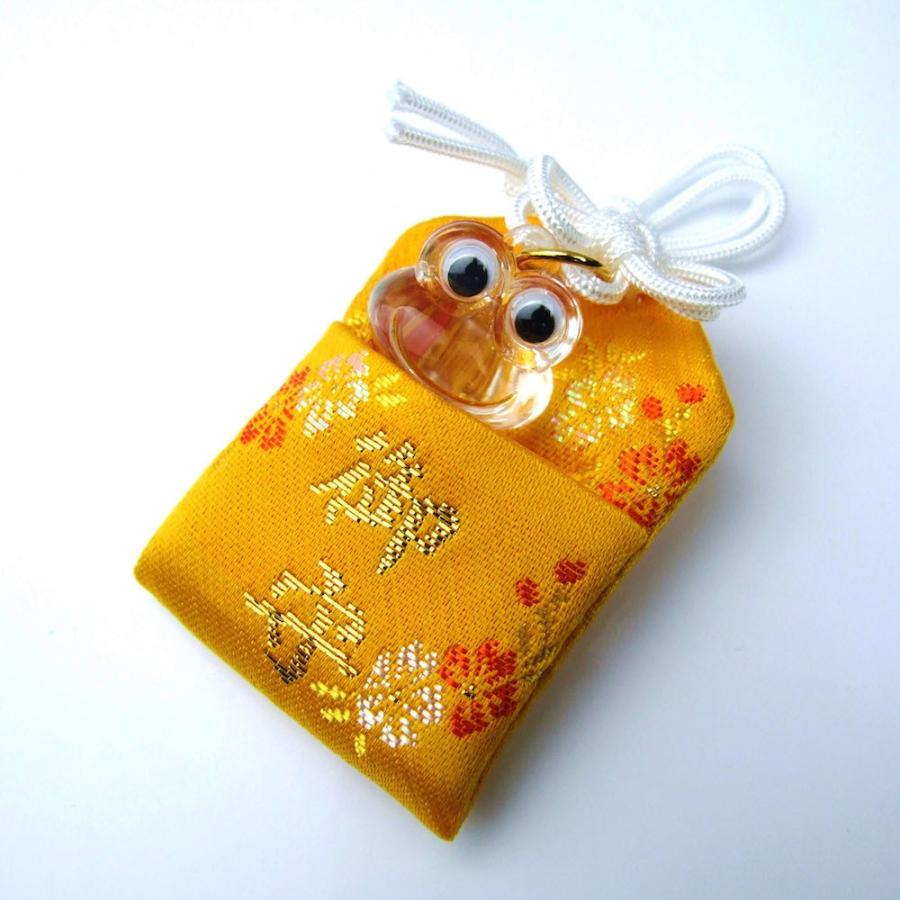 開運 開運招福 お守り 幸福財産健康かえる福々蛙 お守り イエロー 岩国