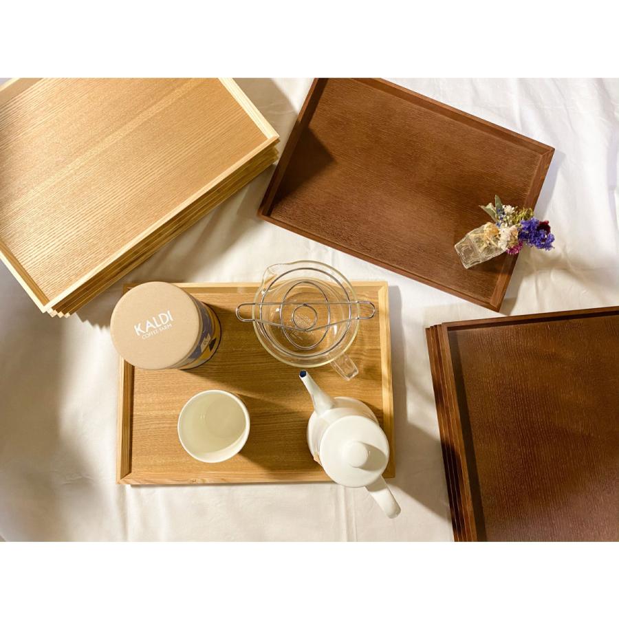 木製トレー 4枚セット ナチュラル ウォールナット カフェトレー トレイ