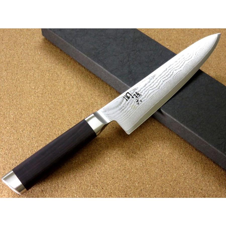 関孫六 包丁 牛刀 18cm (180mm) 関の刃物 貝印 ダマスカス 33層