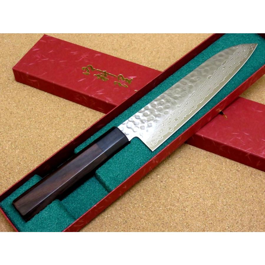 包丁 三徳包丁 18cm (180mm) 関の刃物 ダマスカス 45層 10A ステンレス