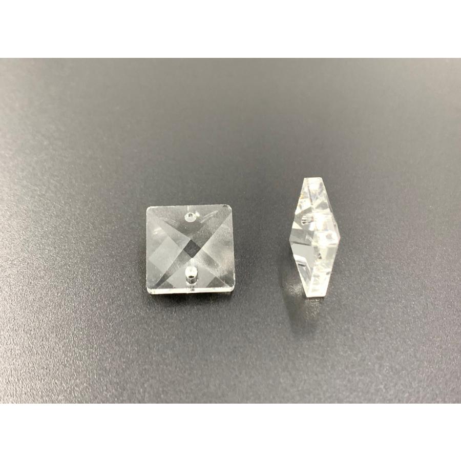 シャンデリア スクエア パーツ 二つ穴 14mm 70個セット クリア