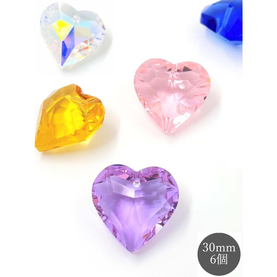 ハート型 30mm 6個セット クリスタルガラス サンキャッチャー