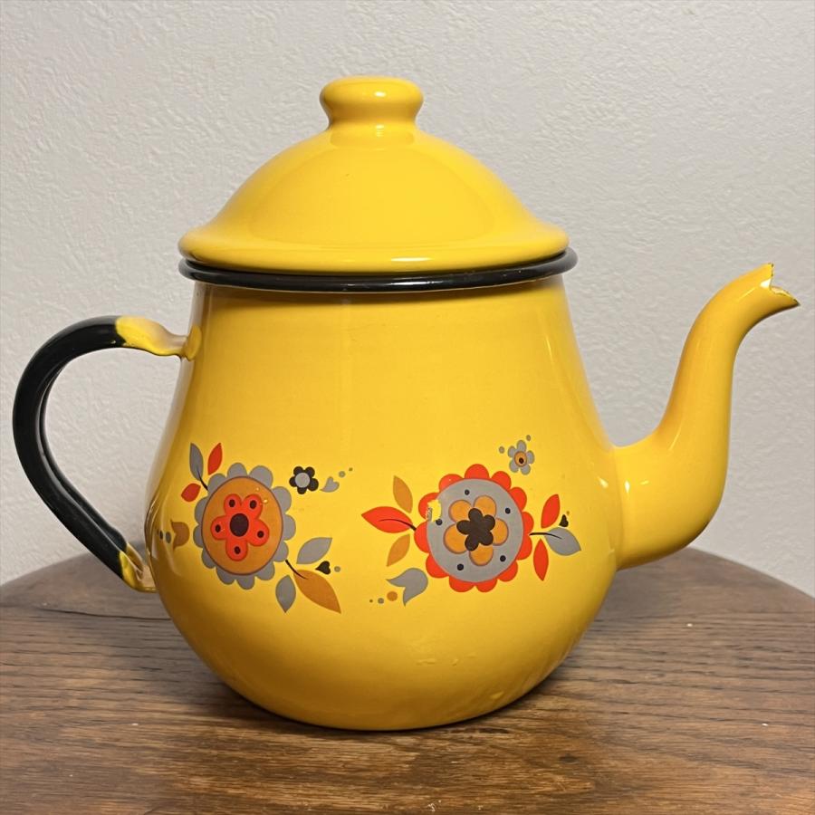 ヴィンテージ 昭和レトロ 花柄 DECORA WARE デコラウェア ホーロー