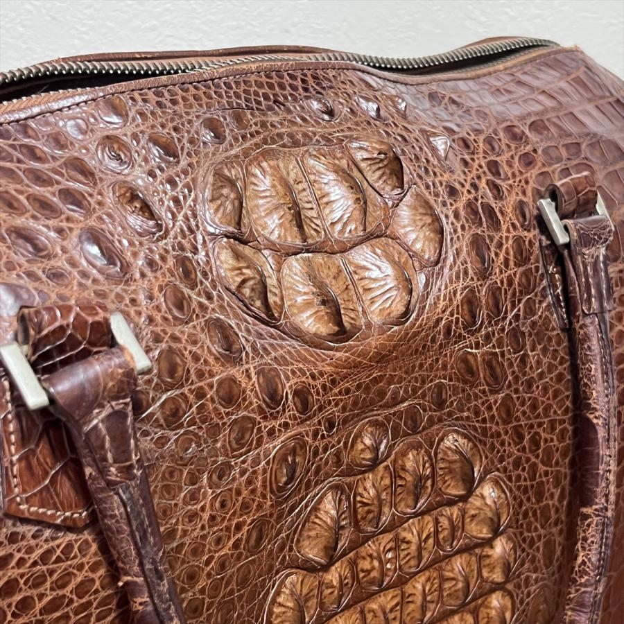ヴィンテージ ワニ革 クロコダイルレザー バッグ クロコ札入付 : SK