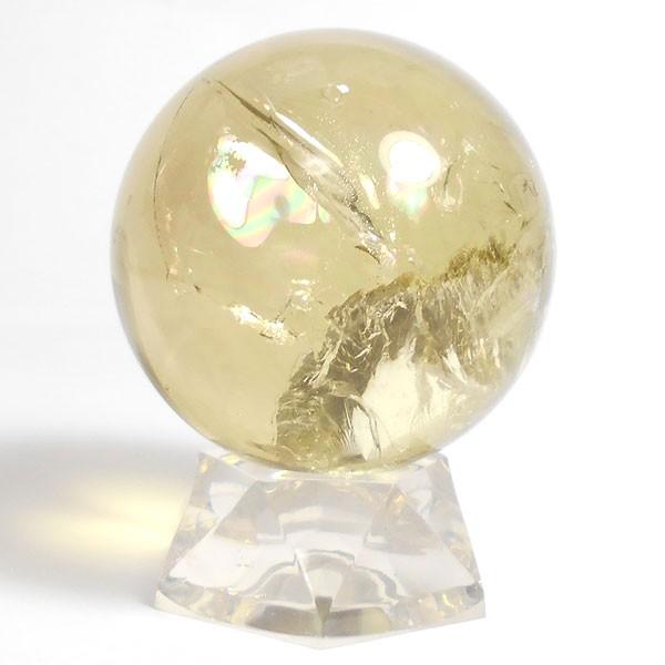 シトリン(天然)黄色水晶 丸玉 53mm 台座付き 天然石 パーワーストーン