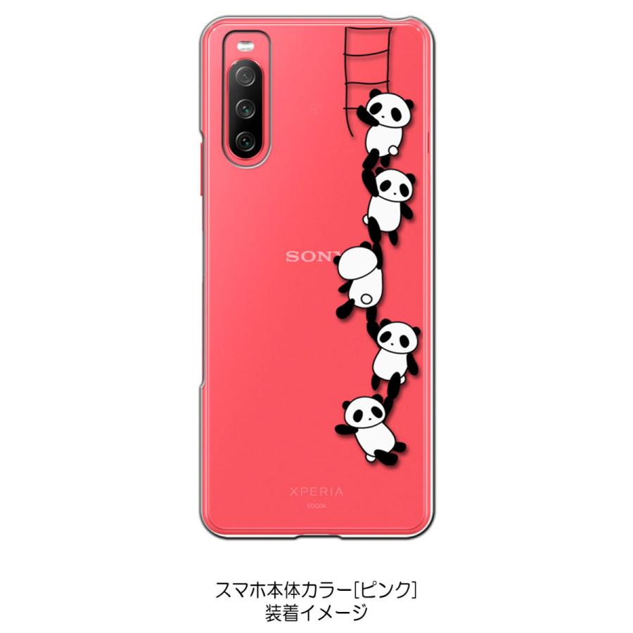 Xperia 10 III SO-52B SOG04 クリア ハードケース ぶらさがりパンダ