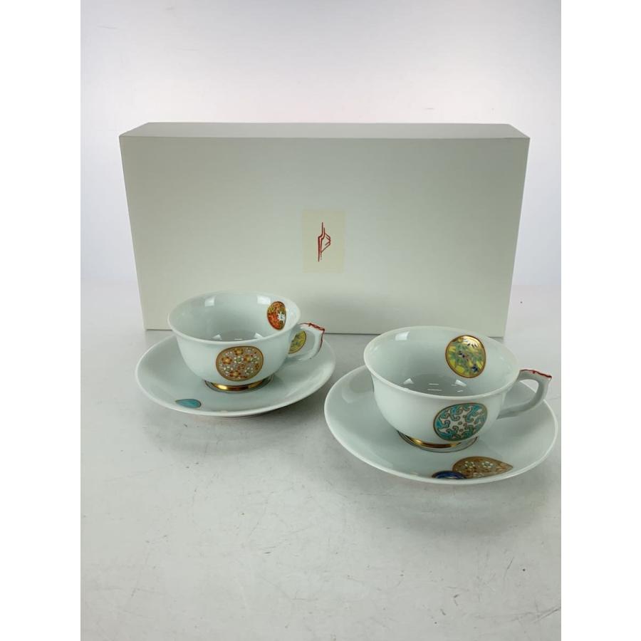 深川製磁◇カップ&ソーサー/2点セット/ペア紅茶碗皿/寿赤絵 : セカンド