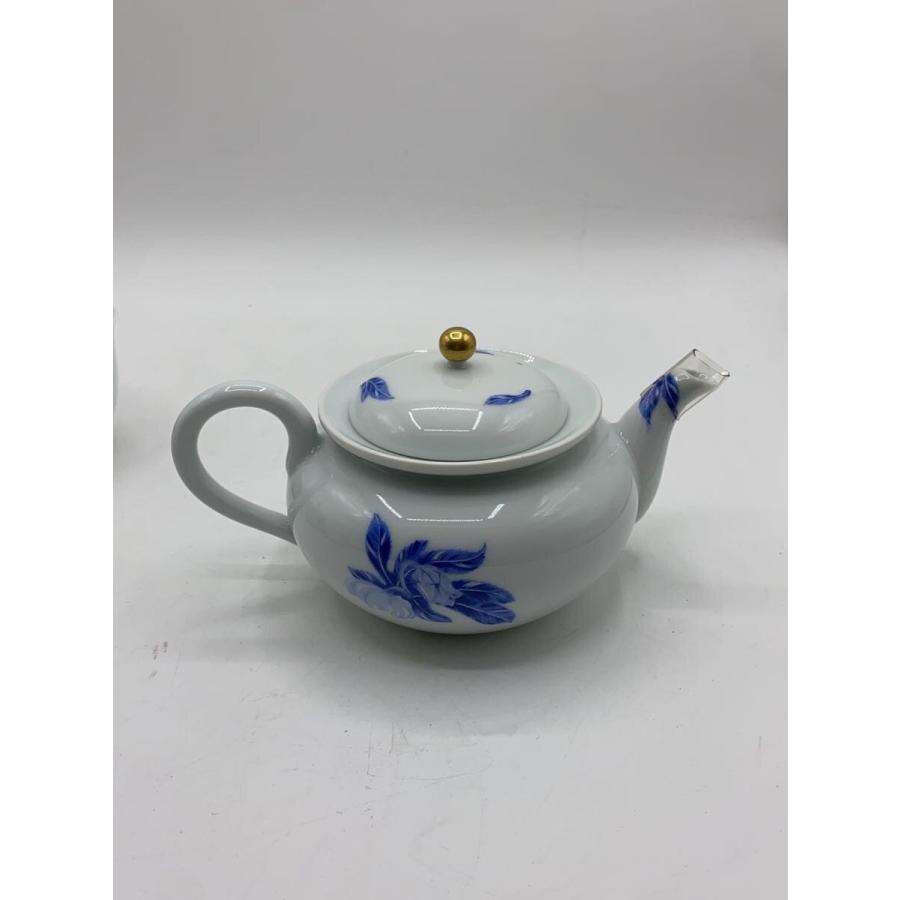 深川製磁◇湯呑/6点セット/WHT/急須湯呑揃/オリエンタルブルー