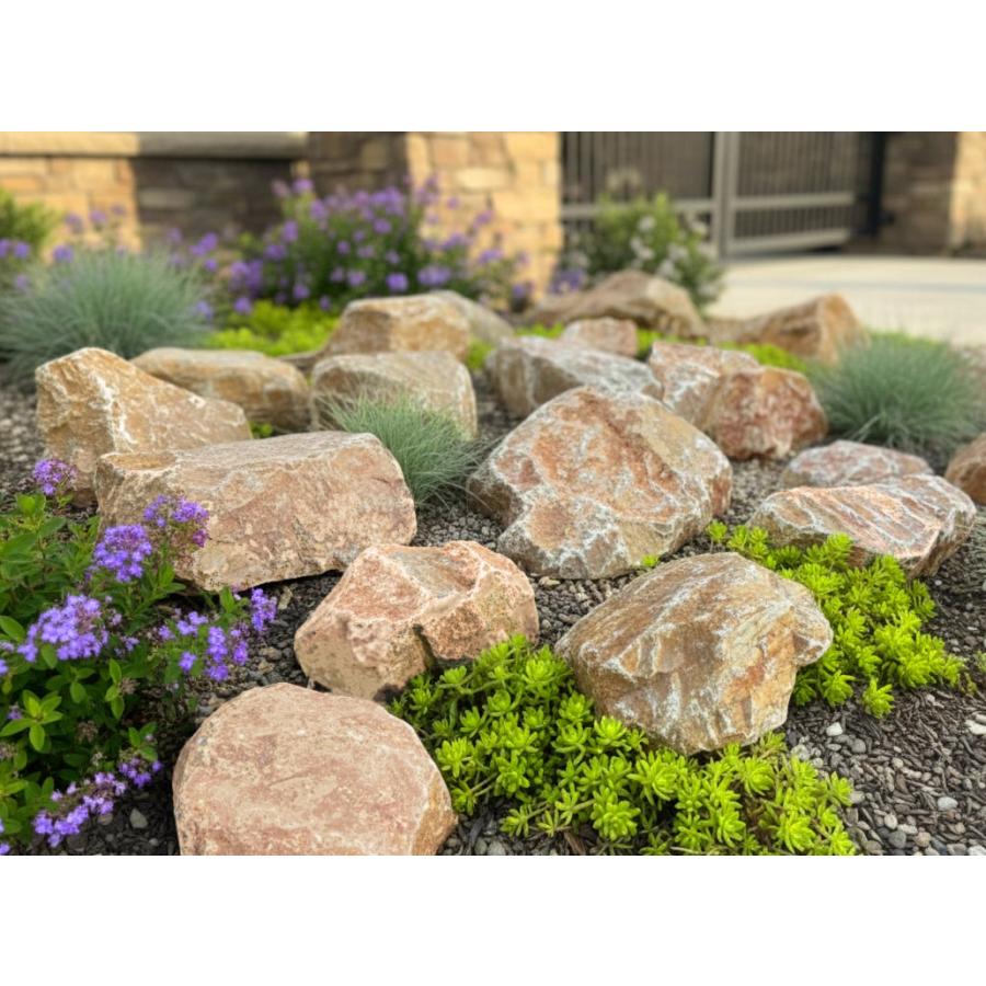 庭石 ロックガーデン 石 割栗石 イエローブラウン 約100〜180mm 20kg