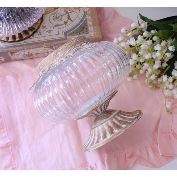 アンティーク風 ガラスベース 花瓶 フラワーベース LEDキャンドル