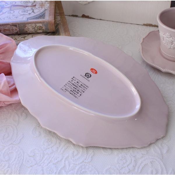 オーバルプレート 楕円皿 アンティーク風 洋食器 ミニョン ピンク