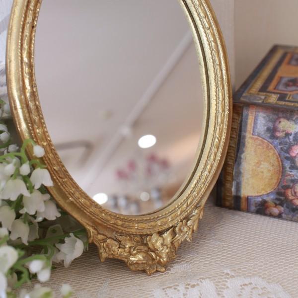 リボン ウォールミラー オーバル ミラー ゴールド 壁掛けミラー