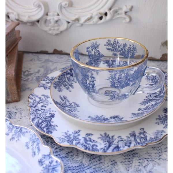 ケーキプレート トワルドジュイ ブルー 洋食器 ケーキ皿 円形 皿