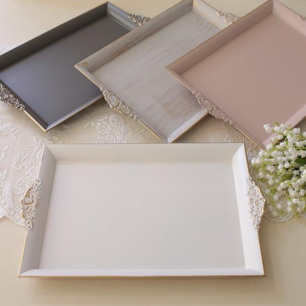 トレイ お盆 レクトトレー おしゃれ Lサイズ おぼん トレー ホワイト