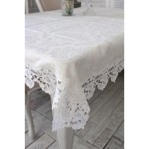 テーブルクロス はっ水 4人掛けテーブル レース 撥水 120×160cm
