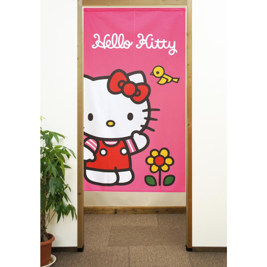 のれん 暖簾 サンリオ ハローキティ きいろい鳥 85×150cm 日本製
