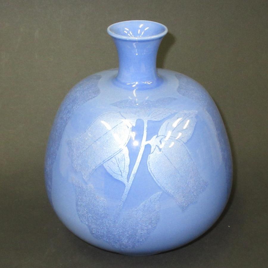 九谷焼 中田一於 壷 淡青釉裏銀彩草花文 : 九谷焼 STYLeNCE