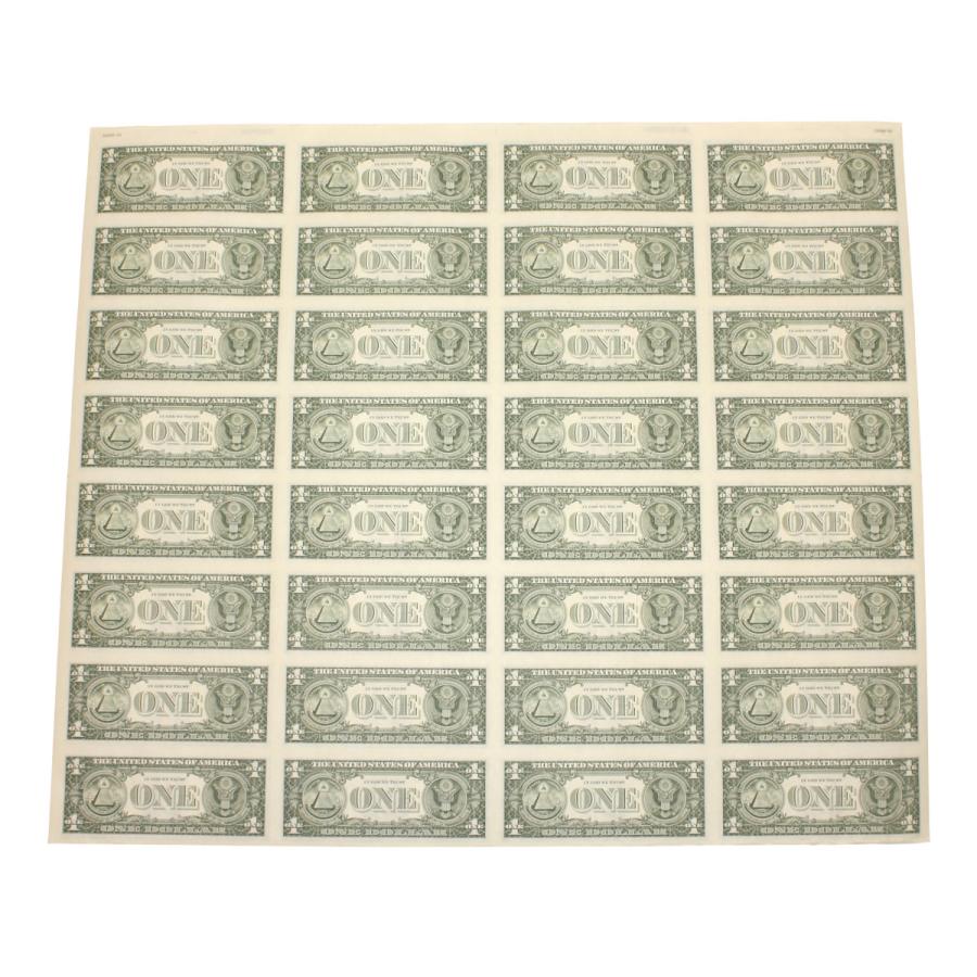 レア】本物のアメリカ1ドル紙幣未裁断32面シート（米ドル$32分！）状態