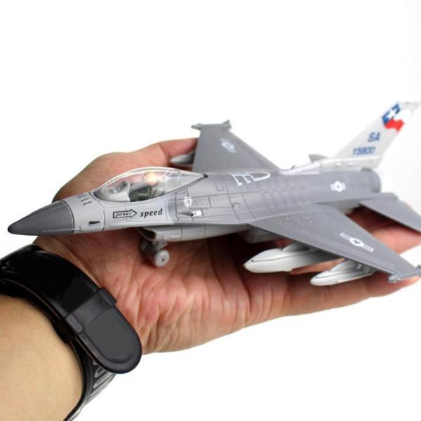 1：100 F-16戦闘機ダイキャスト合金戦闘機モデル（スタンドグレー付き