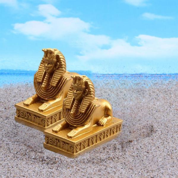 2個のスフィンクスの彫像はエジプトの置物ファラオの装飾のホーム