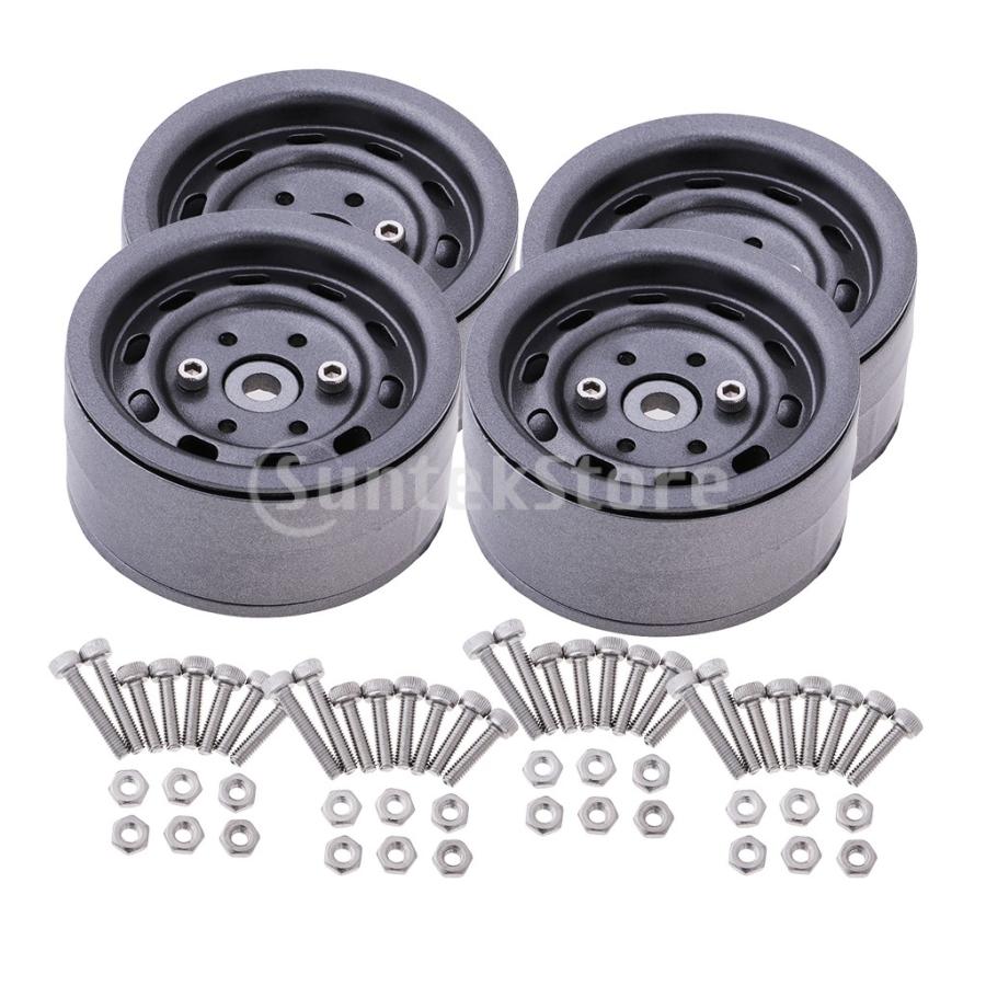 4パック重アルミ1/9 RCロッククローラー用1.9インチビードロック