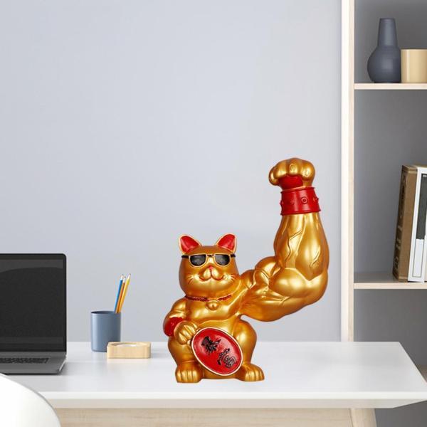 招き猫置物 飾り物 強い巨大な腕 開店祝い 金運招福 まねきねこ を歓迎