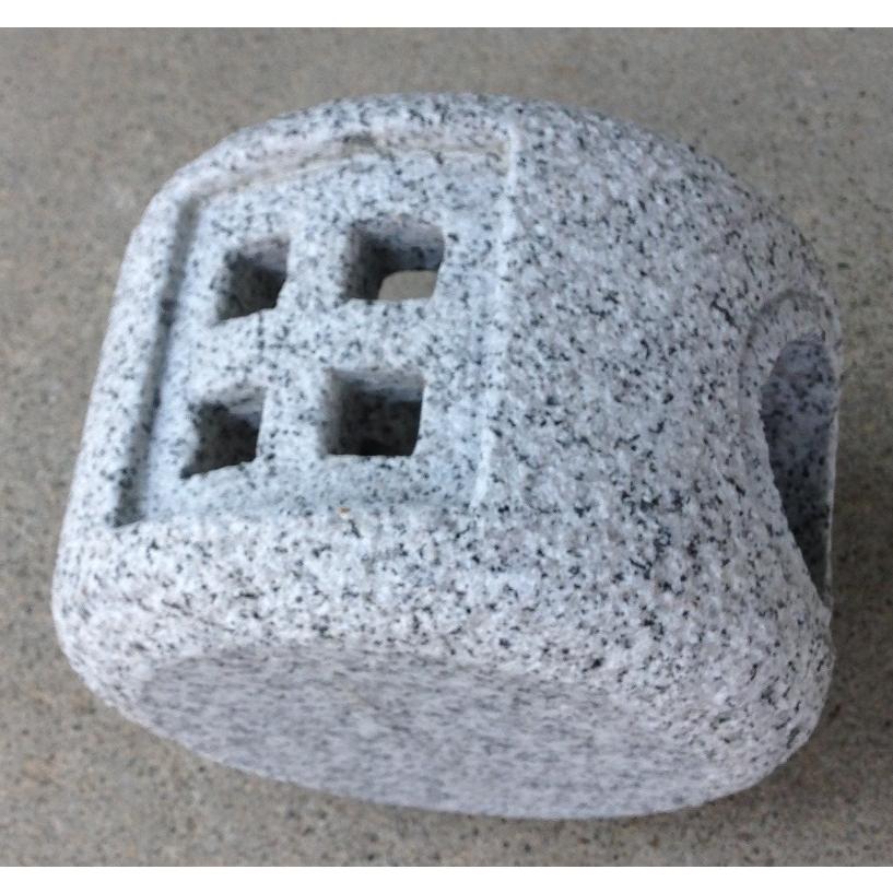 火袋 自然石用灯篭 ひぶくろ 白御影石製品 ビシャン仕上げ 7寸 : 山岸