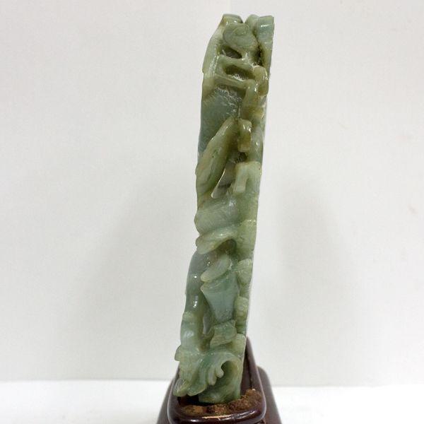 石流通センター 置物 翡翠 高級一点物 彫刻置物 本翡翠 (台付き) No.14