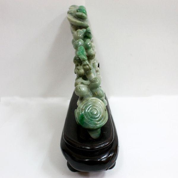 石流通センター 置物 翡翠 高級一点物 彫刻置物 本翡翠 (台付き) No.9