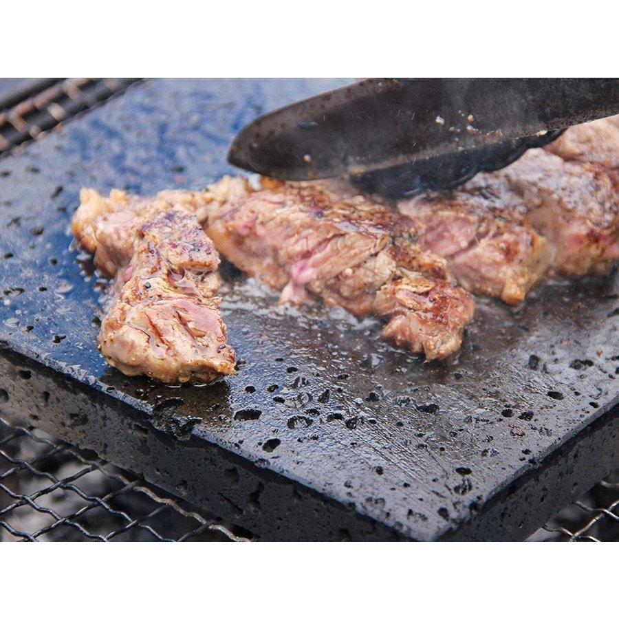 溶岩プレート B 25x25cm 溝付き バーベキュー 調理用品 焼肉用 焼肉