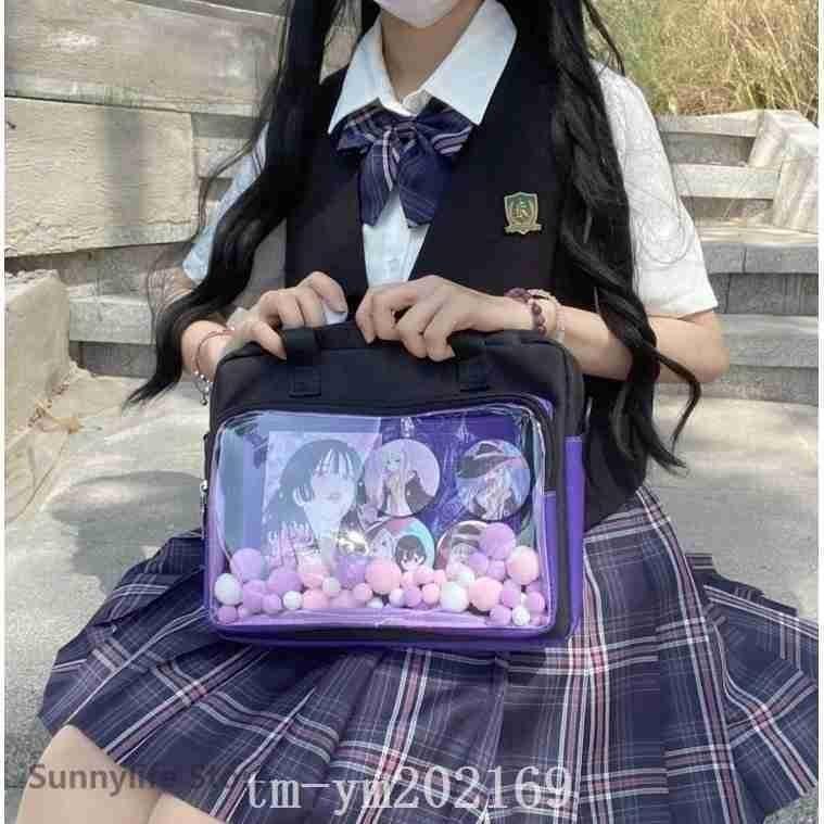 Qoo10] 韓 痛バッグ痛バ黒ブラックショルダーバッ