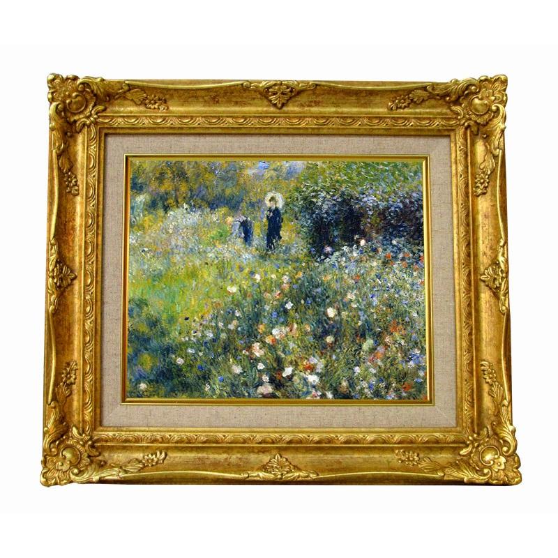 世界の名画 ルノワール 庭で日傘を持つ女性 ジクレーキャンバス複製画