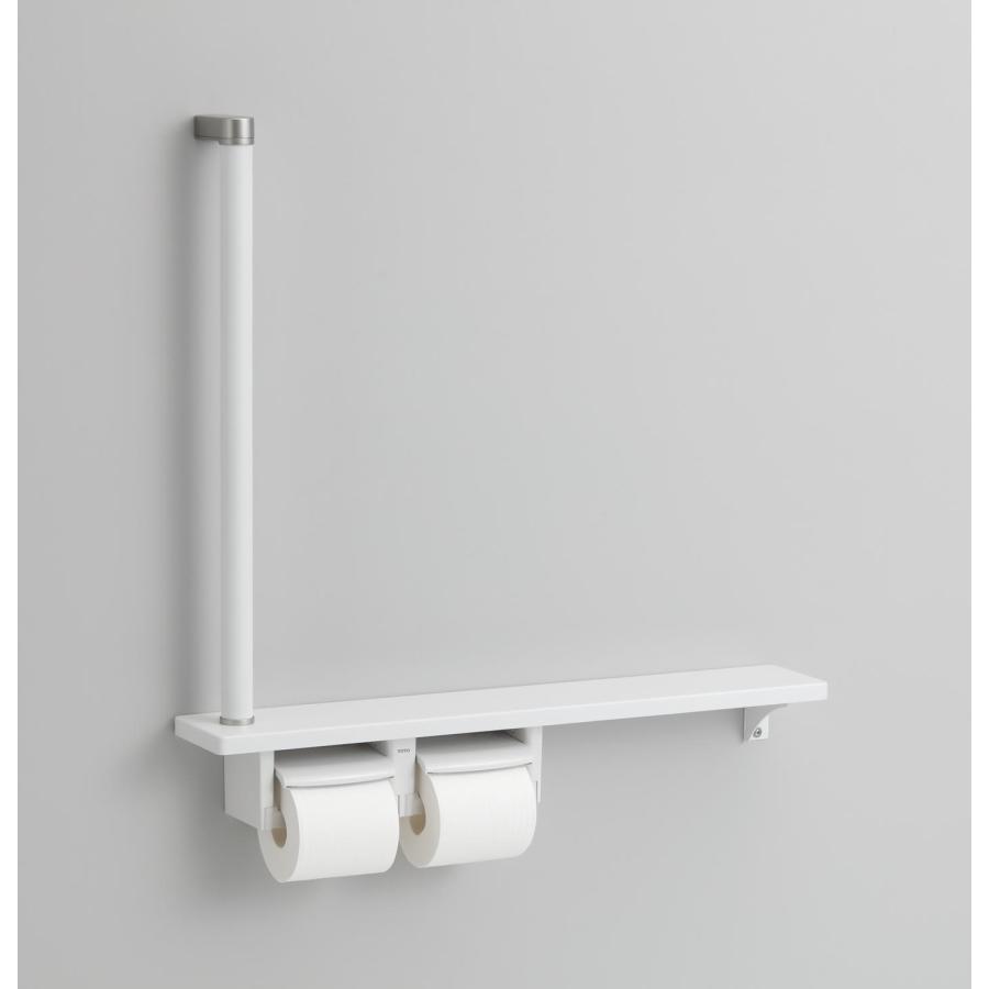 TOTO YHB63FR 木製手すり 棚一体タイプ (棚付二連紙巻器) : 水彩ねっと