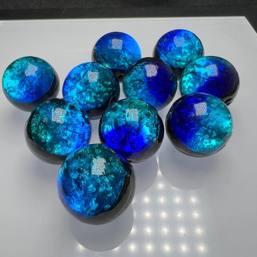 ホタルガラス タケトミブルー 10mm±0.5mm 10粒セット 蓄光とんぼ