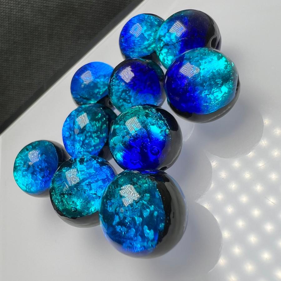 ホタルガラス タケトミブルー 12mm±0.5mm 10粒セット 蓄光 とんぼ