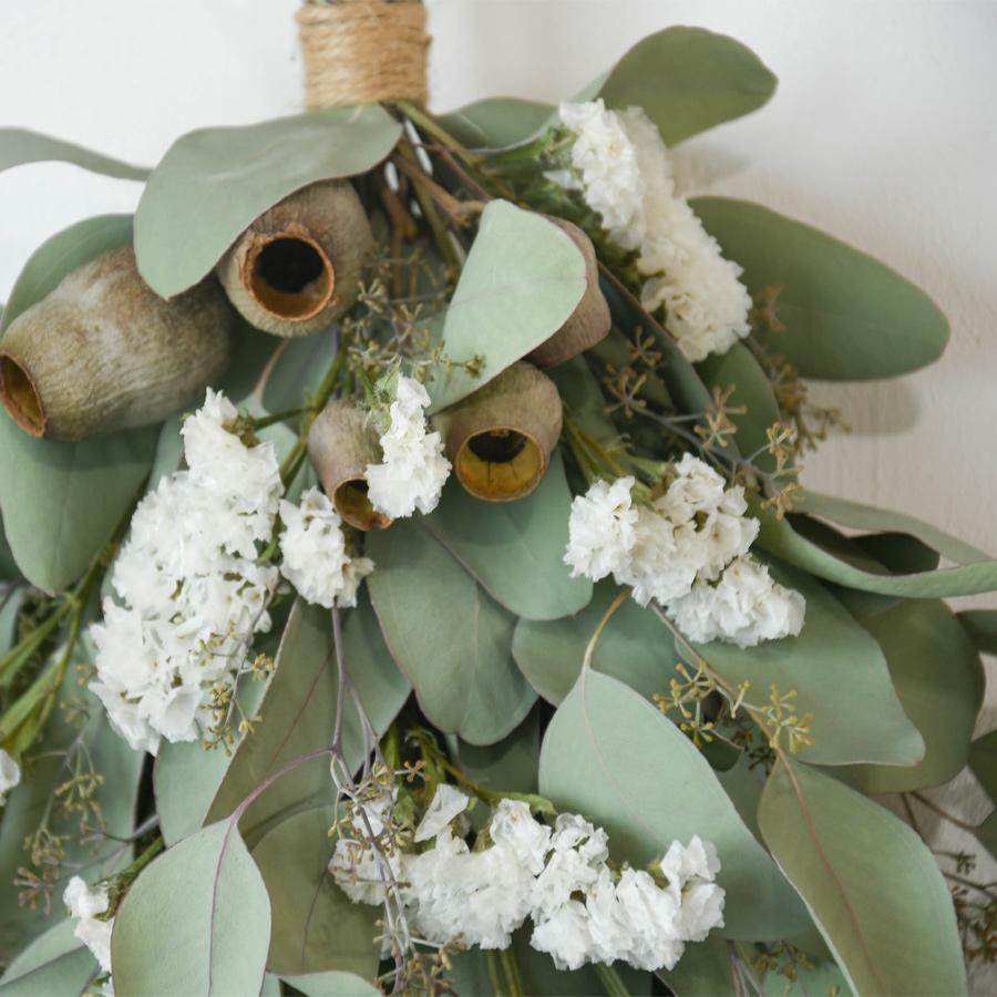 季節のドライフラワー スワッグ ポポラスベリーとスターチス <7〜9月再