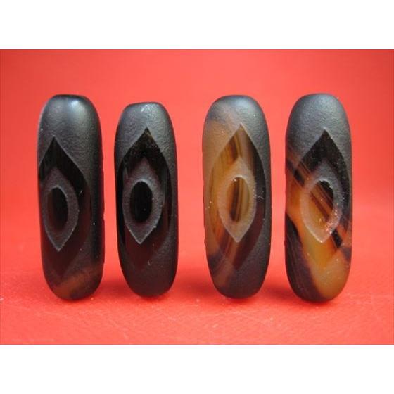 チベット天珠 鳳眼天珠 六字真言 26-32×Φ9-10mm : 天然石のお店Sun