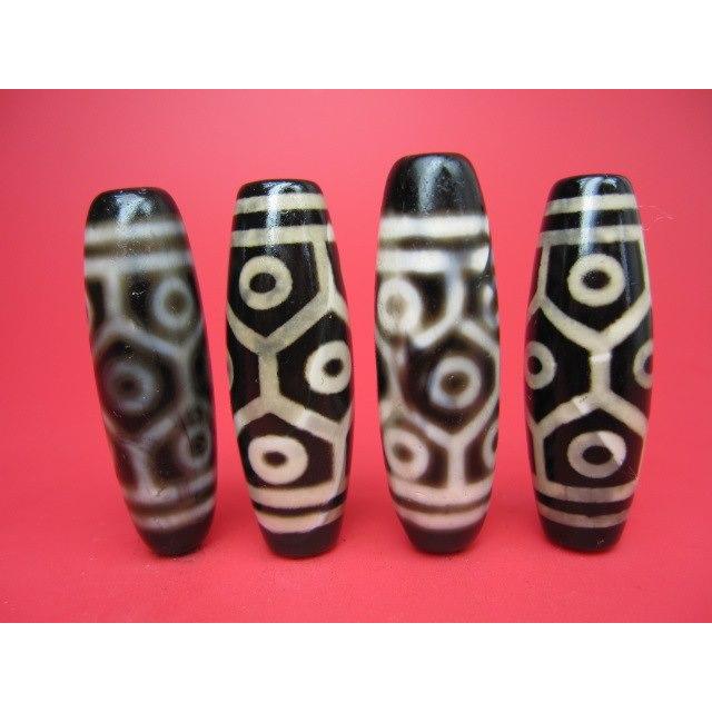 チベット高級天珠 亀甲九眼眼天珠2粒SET 38×12mm : 天然石のお店Sun