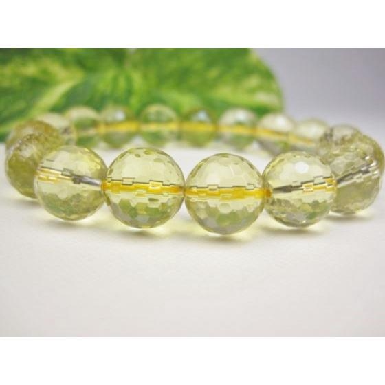 ブレスレット 天然シトリン 128面カット 品質AAA Φ12.5±0.2mm 一点