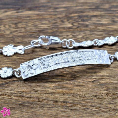 ハワイアンジュエリー ブレスレット Kuuipo 愛 ハイビスカス シルバー