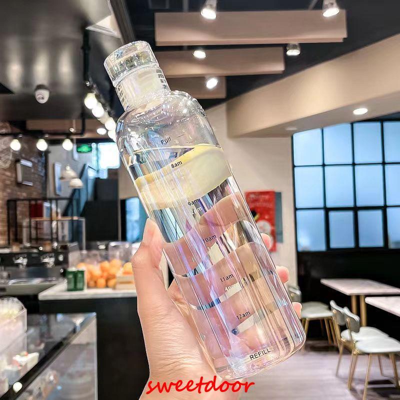 ウォーターボトル ダブルウォール 500ml ガラス水筒 茶漉し クリア