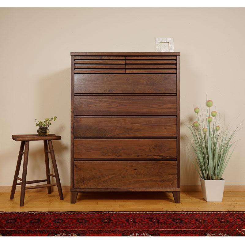 チェスト タンス おしゃれ 北欧 棚 大川家具 幅90 木製 ハイチェスト