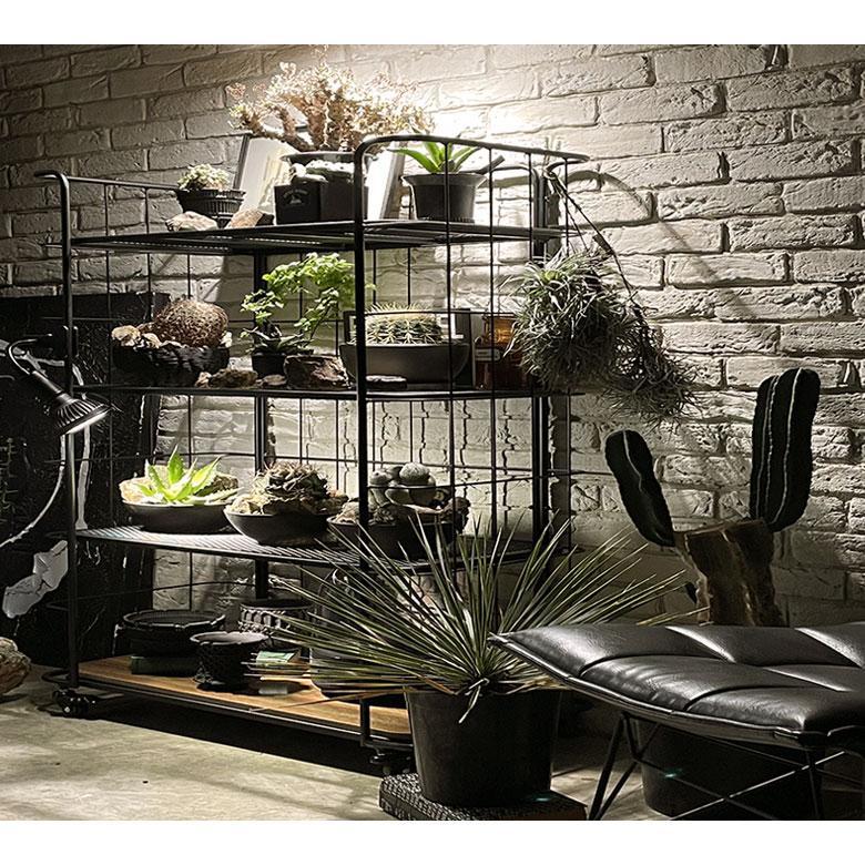 ラック 棚 スチールラック アイアンラック 4段 キャスター付き