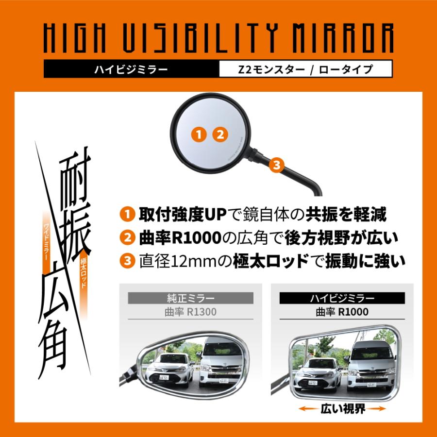 DAYTONA（デイトナ） ハイビジミラー Z2 モンスターミラー クローム