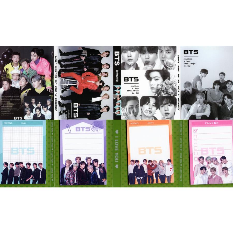 BTS グッズ メモ帳 80枚セット 写真入り メモパッド K-POP : スター