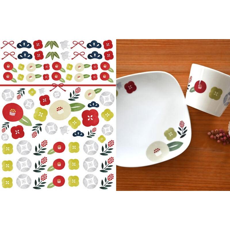 白磁用】水彩モダン和柄 彩 AYA 転写紙 A4サイズ （ポーセラーツ