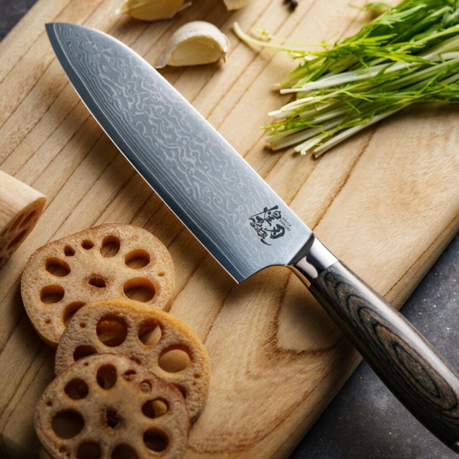 送料無料 煌刃乃波 ダマスカス三徳包丁 / こうじんのなみ 包丁 錆び