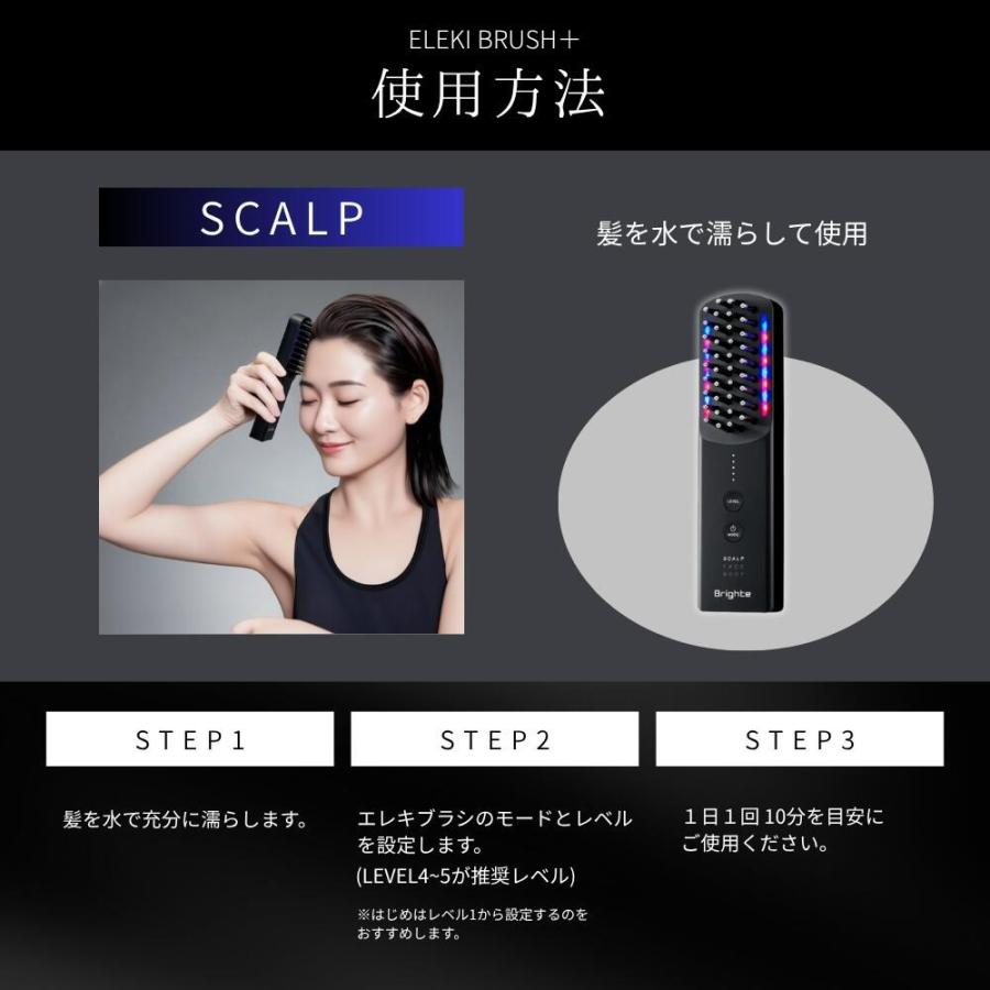 Brighte（ブライト） エレキブラシ プラス ブラシ型 美顔器 頭皮ケア