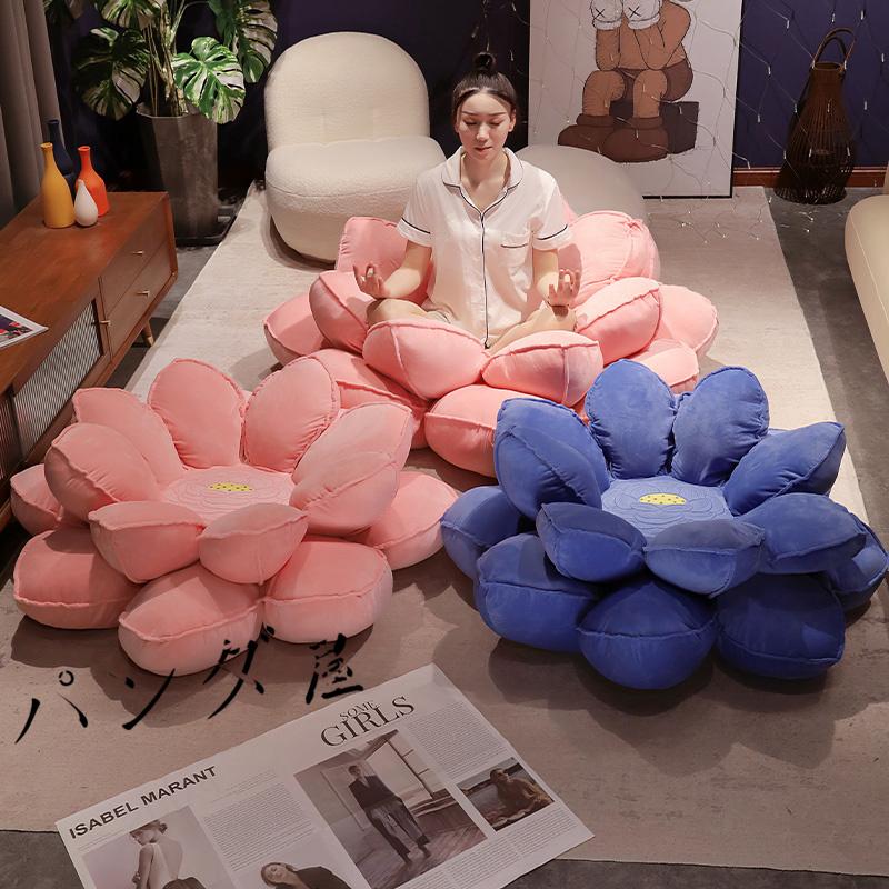 蓮の花 座布団 クッション ソファー フロアクッション 厚め ふわふわ