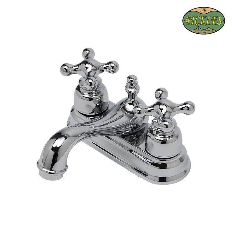 蛇口 おしゃれ 2ハンドル 混合栓 4インチ クロスハンドル レトロ 水栓